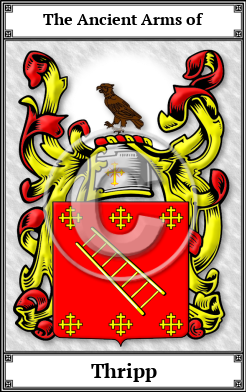 Thripp Family Crest Download (JPG)  Book Plated - 150 DPI