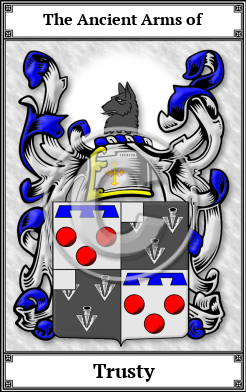 Trusty Family Crest Download (JPG)  Book Plated - 150 DPI