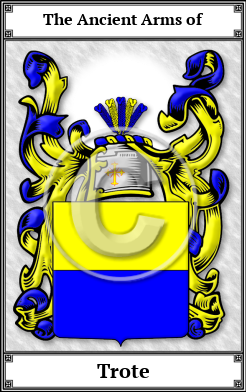 Trote Family Crest Download (JPG)  Book Plated - 150 DPI