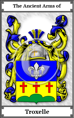 Troxelle Family Crest Download (JPG)  Book Plated - 150 DPI