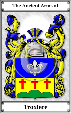 Troxlere Family Crest Download (JPG) Book Plated - 600 DPI