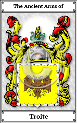 Troite Family Crest Download (JPG)  Book Plated - 150 DPI