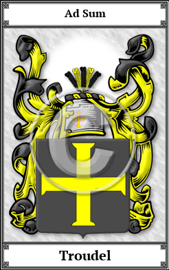 Troudel Family Crest Download (JPG)  Book Plated - 150 DPI