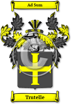 Trutelle Family Crest Download (jpg) Legacy Series - 150 DPI