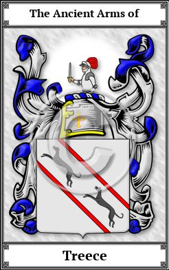 Treece Family Crest Download (JPG)  Book Plated - 150 DPI