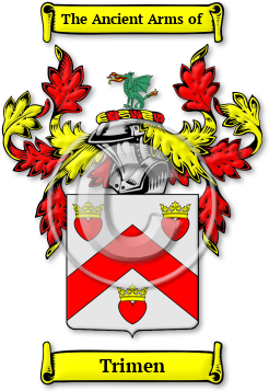 Trimen Family Crest Download (jpg) Legacy Series - 150 DPI