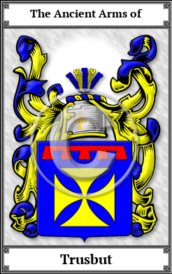 Trusbut Family Crest Download (JPG)  Book Plated - 150 DPI