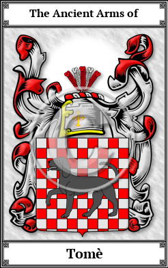 Tomè Family Crest Download (JPG)  Book Plated - 150 DPI