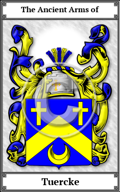 Tuercke Family Crest Download (JPG)  Book Plated - 150 DPI