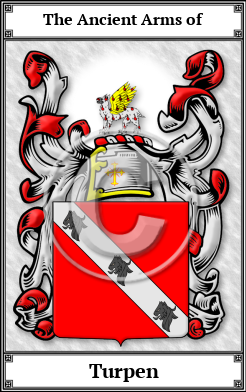 Turpen Family Crest Download (JPG) Book Plated - 300 DPI