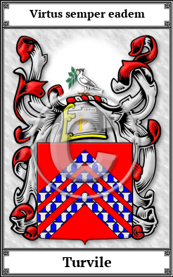 Turvile Family Crest Download (JPG)  Book Plated - 150 DPI