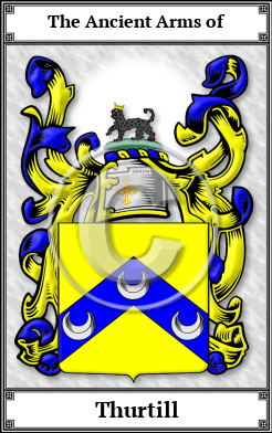Thurtill Family Crest Download (JPG)  Book Plated - 150 DPI