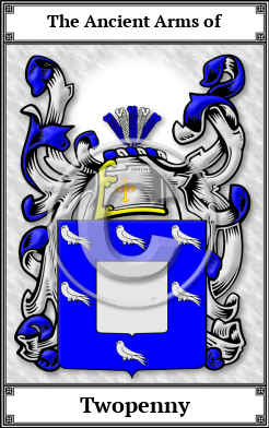 Twopenny Family Crest Download (JPG)  Book Plated - 150 DPI