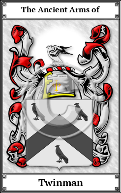 Twinman Family Crest Download (JPG)  Book Plated - 150 DPI