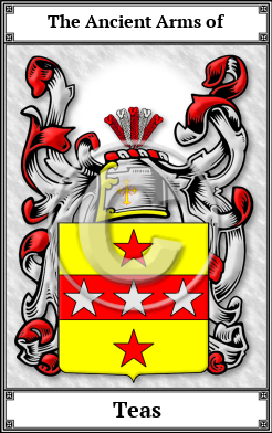 Teas Family Crest Download (JPG)  Book Plated - 150 DPI