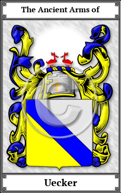 Uecker Family Crest Download (JPG) Book Plated - 600 DPI