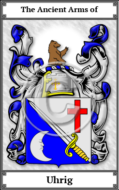 Uhrig Family Crest Download (JPG)  Book Plated - 150 DPI