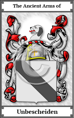 Unbescheiden Family Crest Download (JPG)  Book Plated - 150 DPI