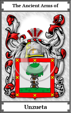 Unzueta Family Crest Download (JPG)  Book Plated - 150 DPI