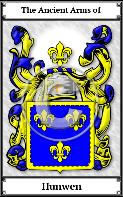 Hunwen Family Crest Download (JPG)  Book Plated - 150 DPI
