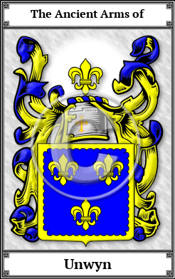 Unwyn Family Crest Download (JPG) Book Plated - 600 DPI