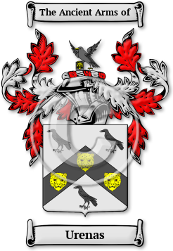 Urenas Family Crest Download (jpg) Legacy Series - 150 DPI