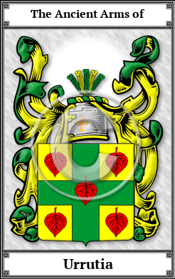 Urrutia Family Crest Download (JPG)  Book Plated - 150 DPI