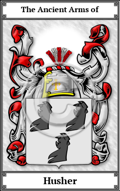 Husher Family Crest Download (JPG)  Book Plated - 150 DPI