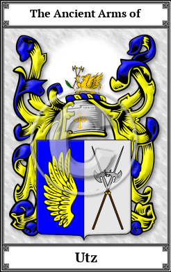 Utz Family Crest Download (JPG)  Book Plated - 150 DPI