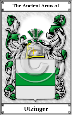 Utzinger Family Crest Download (JPG) Book Plated - 600 DPI
