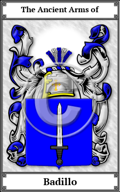 Badillo Family Crest Download (JPG)  Book Plated - 150 DPI