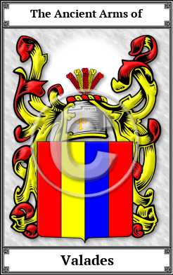 Valades Family Crest Download (JPG)  Book Plated - 150 DPI