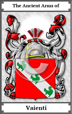 Vaienti Family Crest Download (JPG)  Book Plated - 150 DPI