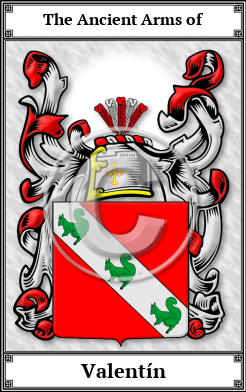 Valentín Family Crest Download (JPG)  Book Plated - 150 DPI