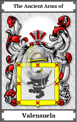 Valensuela Family Crest Download (JPG)  Book Plated - 150 DPI