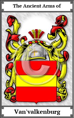 Van'valkenburg Family Crest Download (JPG)  Book Plated - 150 DPI