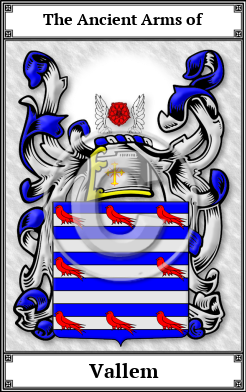 Vallem Family Crest Download (JPG)  Book Plated - 150 DPI