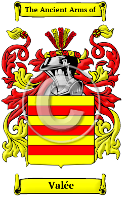 Valée Family Crest/Coat of Arms