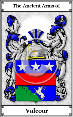 Valcour Family Crest Download (JPG)  Book Plated - 150 DPI