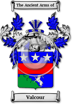 Valcour Family Crest Download (jpg) Legacy Series - 150 DPI