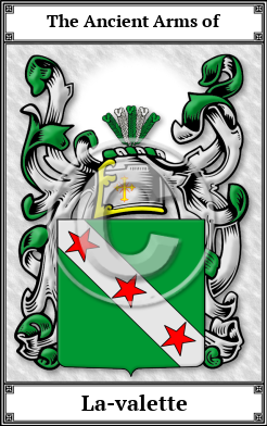 La-valette Family Crest Download (JPG)  Book Plated - 150 DPI