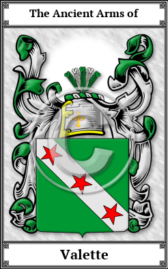 Valette Family Crest Download (JPG)  Book Plated - 150 DPI