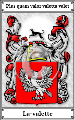 La-valette Family Crest Download (JPG)  Book Plated - 150 DPI
