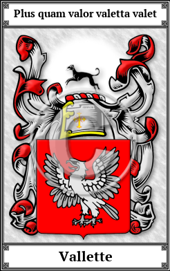 Vallette Family Crest Download (JPG)  Book Plated - 150 DPI