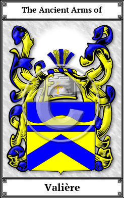 Valière Family Crest Download (JPG)  Book Plated - 150 DPI