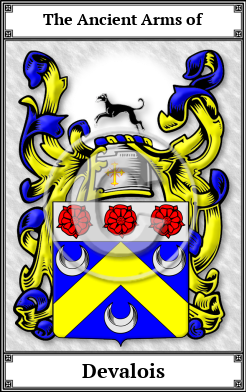 Devalois Family Crest Download (JPG) Book Plated - 600 DPI