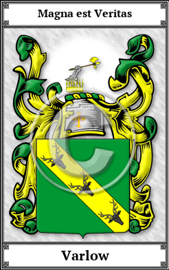 Varlow Family Crest Download (JPG)  Book Plated - 150 DPI