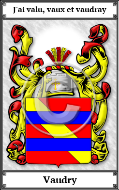 Vaudry Family Crest Download (JPG)  Book Plated - 150 DPI