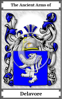 Delavore Family Crest Download (JPG) Book Plated - 600 DPI