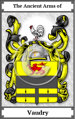 Vaudry Family Crest Download (JPG)  Book Plated - 150 DPI